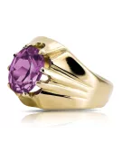 Ring Amethyst 14K Yellow gold Vintage craft vrc016y